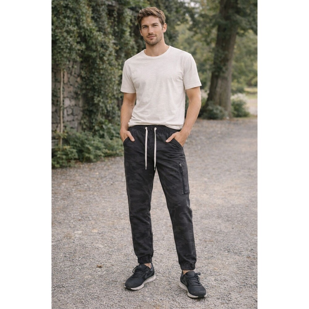 VUORI Ripstop Men's Jogger Pants MEDIUM Camo Gray Elastic Waist Drawstring V412